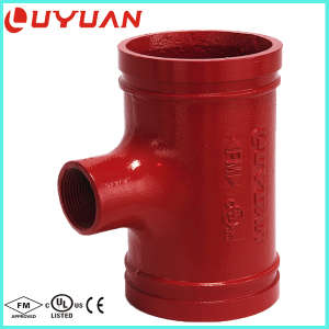 Ductile Iron Grooved Reducing Tee with UL FM Approval