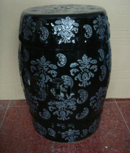 Antique Painted Porcelain Stool Ls-82